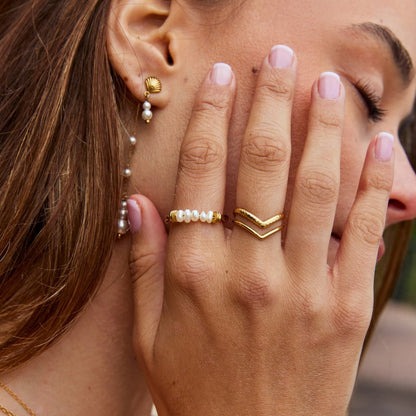 Twisted Classic Ferskvandsperle Ring