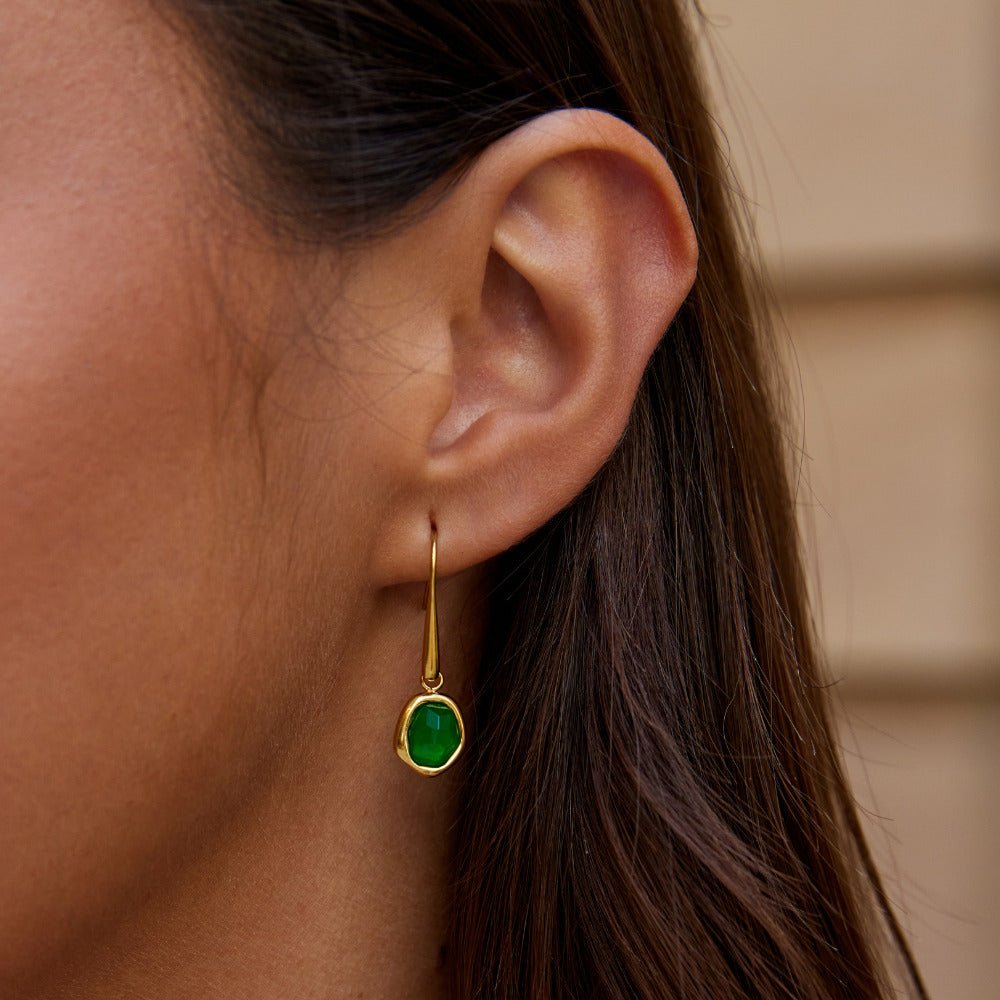 Vintage Emerald Drop Øreringe