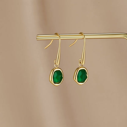 Vintage Emerald Drop Øreringe