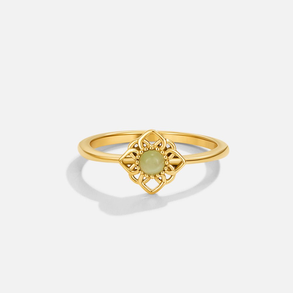 Vintage Lotus Blomst Opal Ring