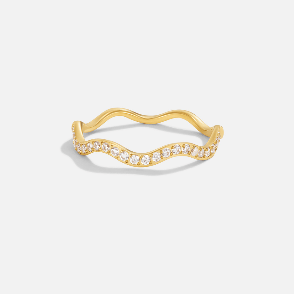 Zenya Krystal & Guld Bølge Ring